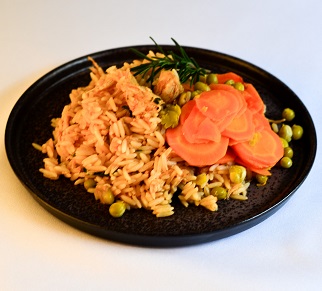 Arroz com Frango e Cenoura Sauté