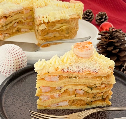 Torta Crepe de Camarão (até 10 pessoas)